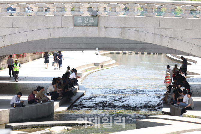 [포토]무더운 날씨 다리밑에서 더위 식혀요~