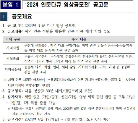 문체부, 인문다큐 공모전…총 20편에 제작비 1500만원 지원