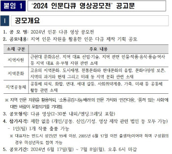 문체부, 인문다큐 공모전…총 20편에 제작비 1500만원 지원