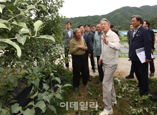 [포토] 사과 농가 찾은 강호동 회장