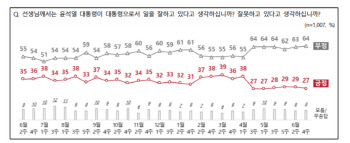尹대통령 지지율 27%…우크라 살상무기 지원 반대 55%