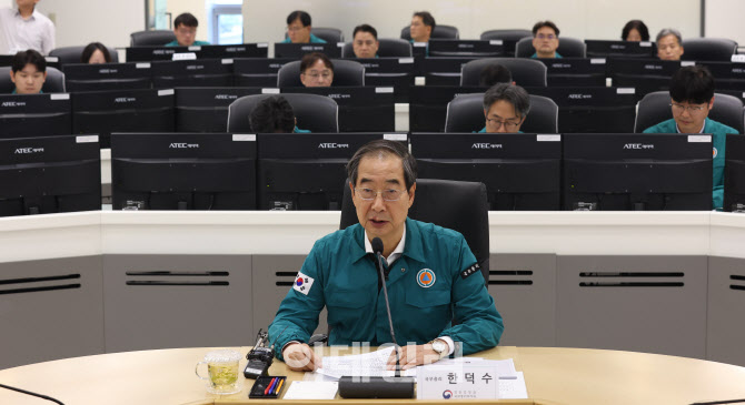 [포토]전국 홍수 관리상황 점검하는 한덕수 총리