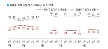 尹대통령 지지율 25%…채해병 특검 찬성 63%