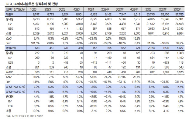 LG에너지솔루션, 전기차 수요 둔화 실적 개선 향방 의문-IBK