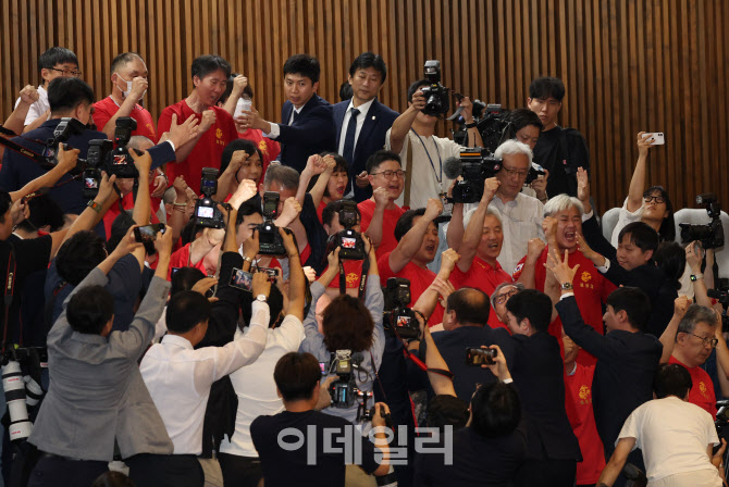 [포토]채상병특검법 재투표서 부결, '국민의힘 규탄하는 해병대예비역연대'