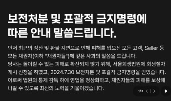 티메프 “법원 통제하 영업 정상화 노력할 것”