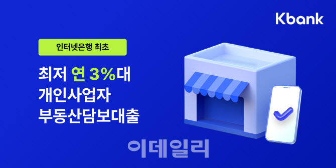 케이뱅크, 인뱅 최초 개인사업자 부동산담보대출…최저 연 3.6%