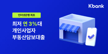 케이뱅크, 인뱅 최초 개인사업자 부동산담보대출…최저 연 3.6%