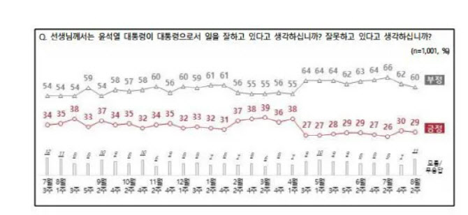 尹대통령 지지율 29%…2주 만에 20%대로[NBS]