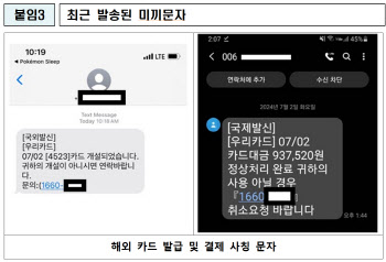 만들지도 않은 신용카드 신청 문자가?…피싱 사기입니다