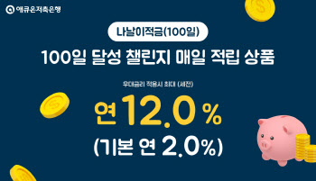 애큐온저축은행, ‘나날이적금(100일)’ 출시…최대 연 12%