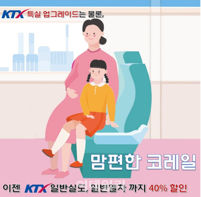 '임산부 KTX 40% 할인', 무궁화·새마을 등 일반열차 확대·