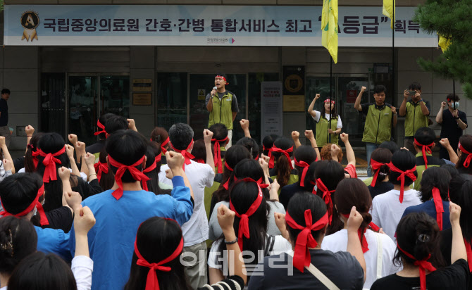 [포토]주먹 쥔 국립중앙의료원 노조