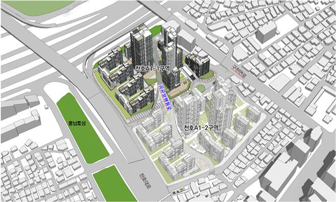 천호 A1-1구역, 40층 아파트 747세대로 재탄생