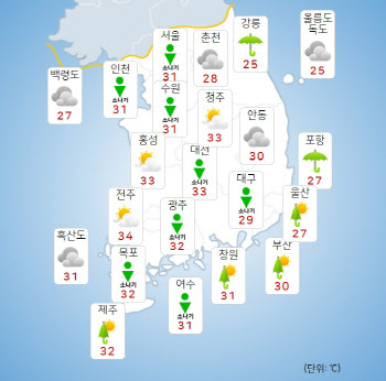 ‘연휴 이틀째’ 수도권 늦은 밤까지 소나기[오늘날씨]