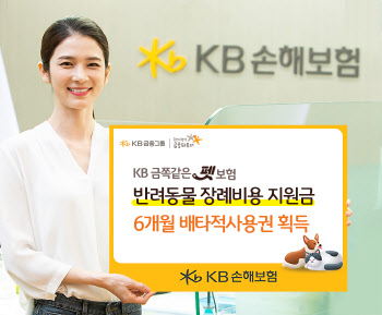 KB손보, ‘반려동물 장례비용 지원금’ 배타적사용권 획득