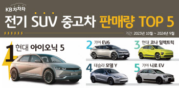 1년간 가장 인기 많은 중고 전기SUV 차량은 현대 아이오닉5