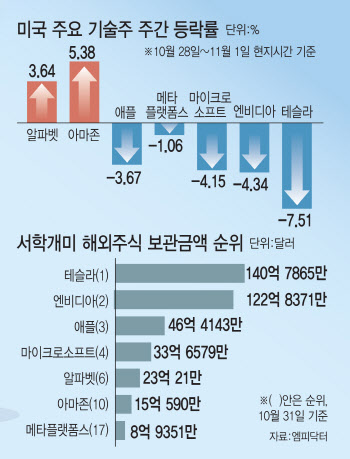 M7 호실적에도 주가 '미지근'…난도 높아지는 美 증시에 서학개미 '고심'