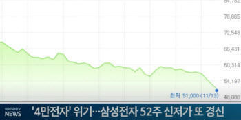 '4만전자' 위기…삼성전자 52주 신저가 또 경신