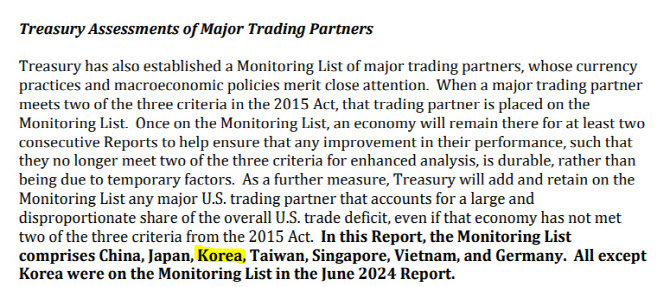 美, 환율관찰대상국 명단에 한국 다시 등재(상보)