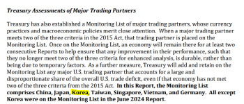 美, 환율관찰대상국에 한국 다시 등재…"경상수지 흑자 급증"(종합)