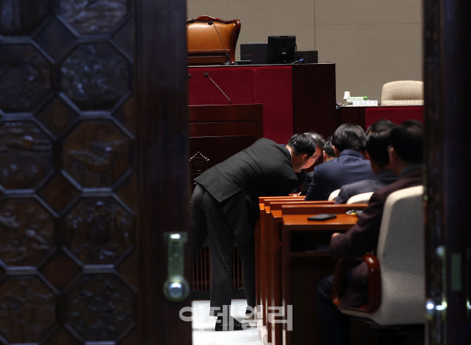 [포토]국민의힘 '비공개 의원총회'