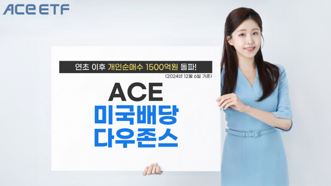 한투운용, ‘ACE 미국배당다우존스’ 개인순매수 1500억 돌파