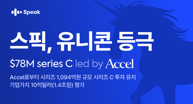 스픽, 1094억 시리즈C 투자 유치…1.4조 가치 유니콘 등극