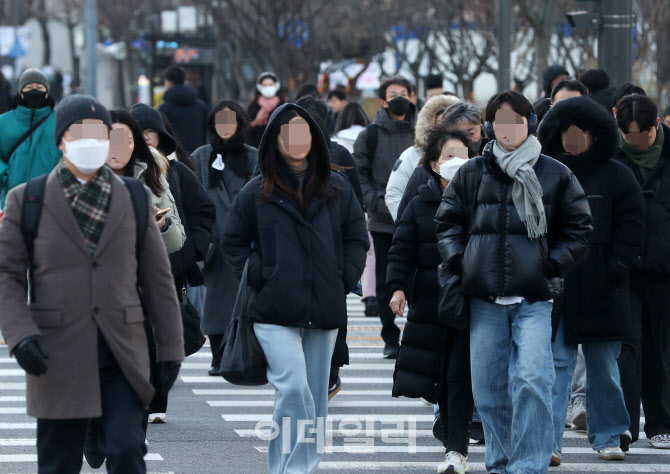 [포토] 두툼한 외투 차림 출근길