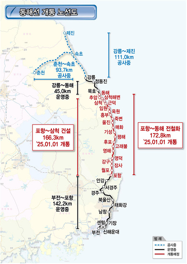 부산~강릉 ITX-마음, 새해 첫 날 운행 시작