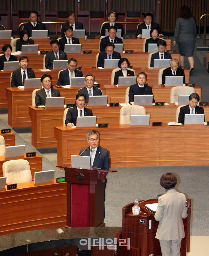 [포토]국회 본회의에서 질의에 답변하는 김석우 법무부 차관