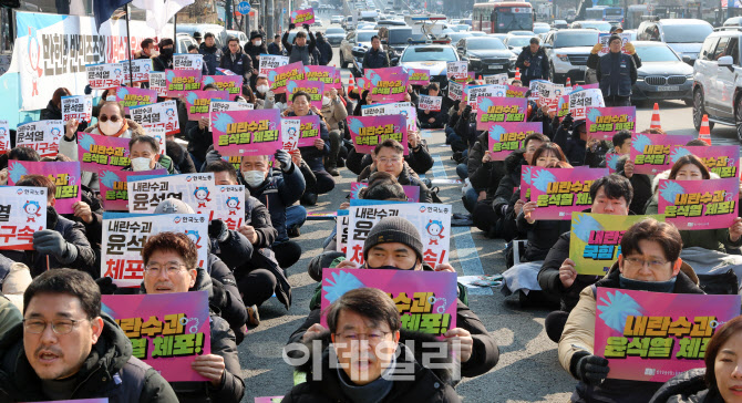 [포토]한남동 대통령 관저 앞에 모인 탄핵찬성 인파