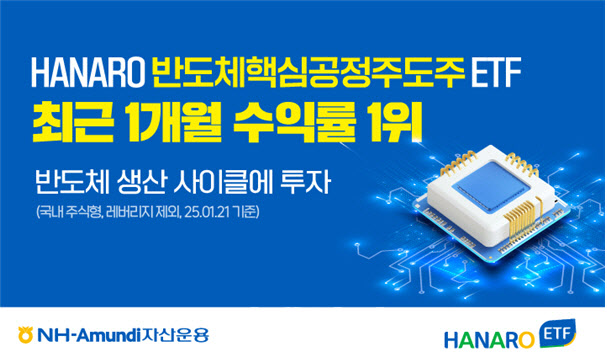 NH아문디운용, 'HANARO 반도체핵심공정주도주' ETF…월간 수익률 1위