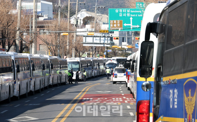 [포토] 헌법재판소 앞 차량통행 제한