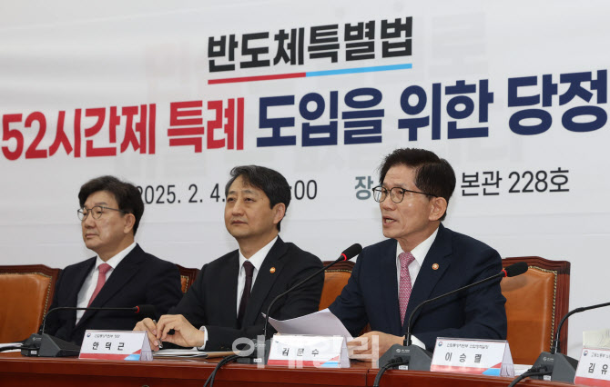 [포토]반도체특별법 당정협의회, '모두발언하는 김문수 고용부 장관'