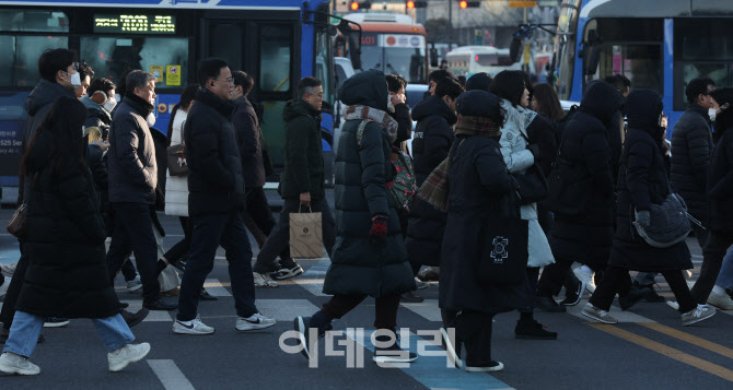 [포토]출근길 체감온도 영하 18.7도