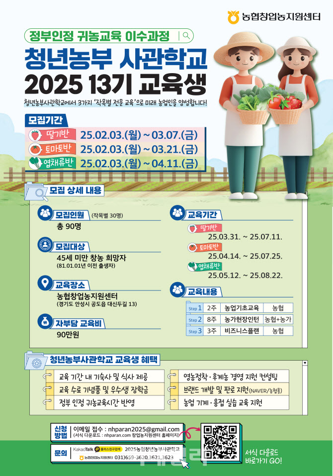 [포토] 2025 농협청년농부사관학교 교육생 모집