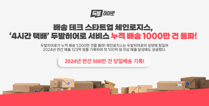 ‘4시간 택배’ 두발히어로 서비스 누적 배송 1000만 건 돌파