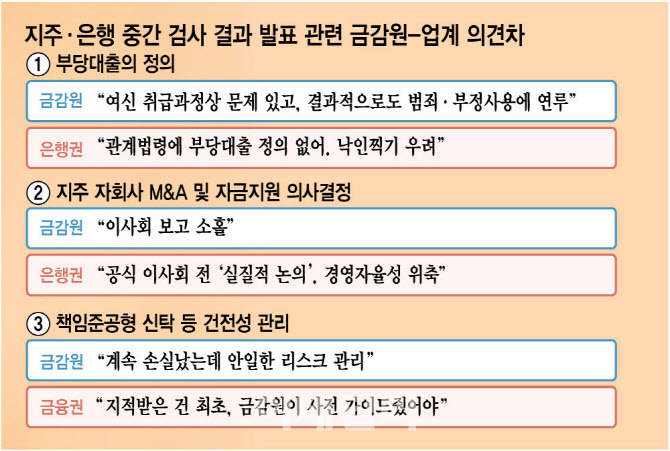 은행 "금융판 피의사실공표" 주장…금감원 "여신심사 소홀은 은행법 위반"