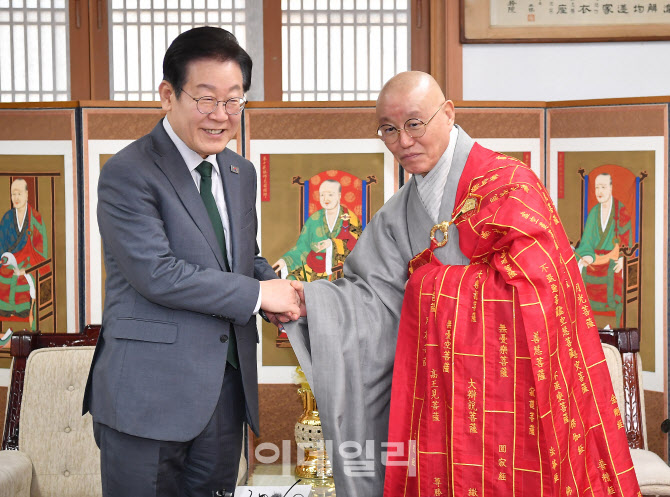 [포토]이재명 대표, '한국불교태고종 방문'
