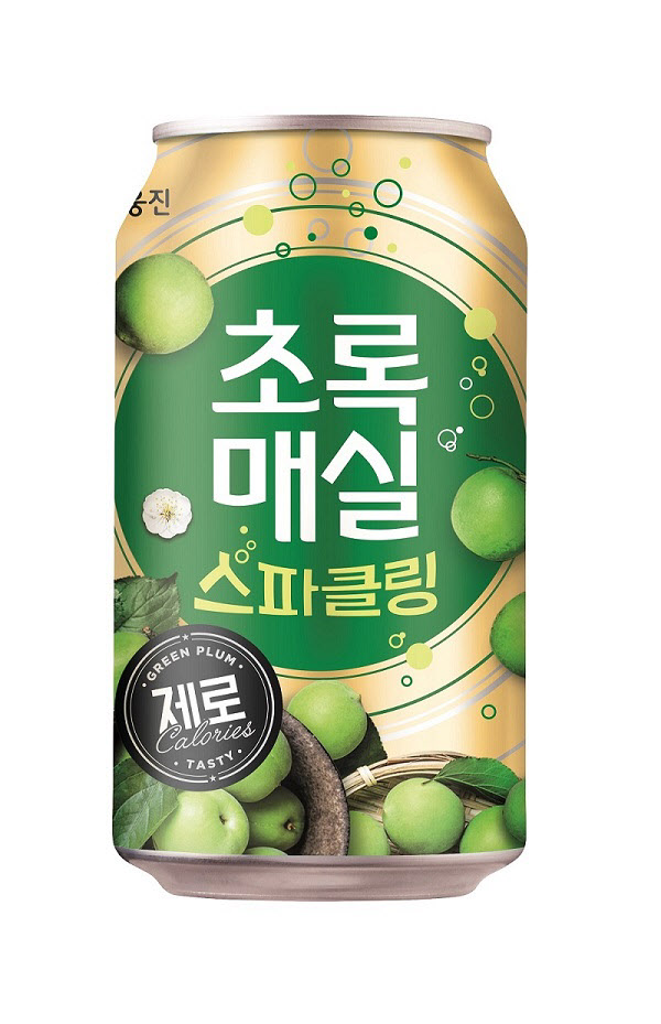 웅진식품, '제로' 인기에 '초록매실스파클링 제로' 캔 제품 출시