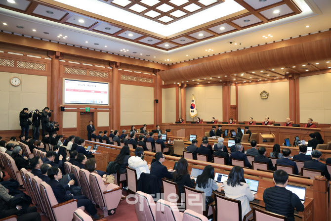 [포토]윤석열 대통령 탄핵 심판 11차 변론