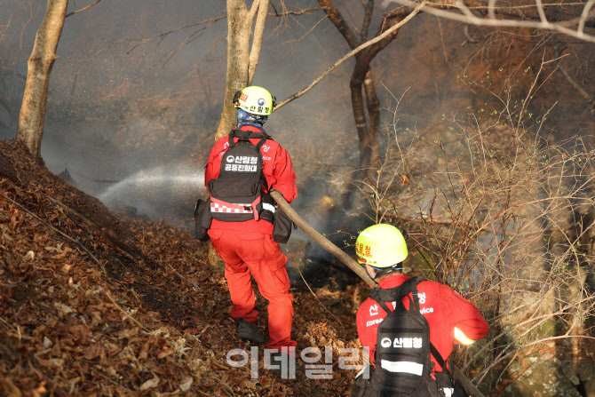 [포토]'계속되는 산불 진화작업'