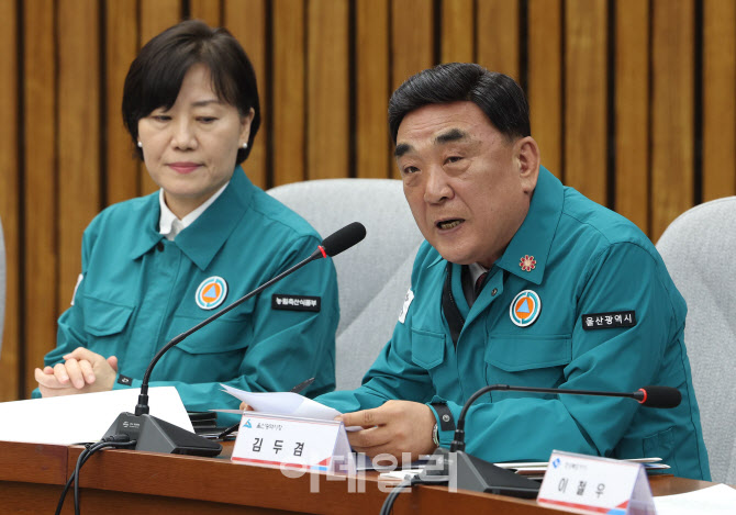 [포토]'울산지역 산불피해 대책 발언하는 김두겸 시장'