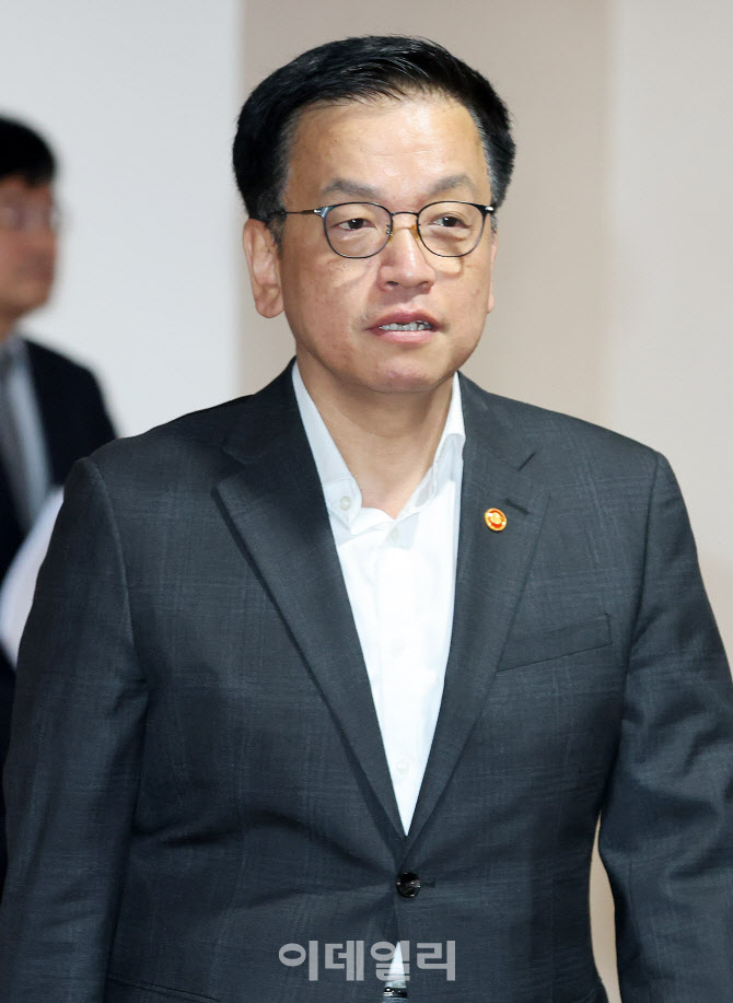 [포토]경제관계장관간담회 입장하는 최상목 부총리