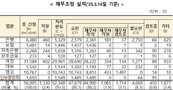 다섯 달간 채무조정 5만건…원리금 감면 가장 많아