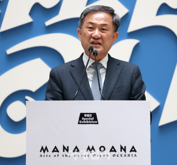 [포토] 인사말하는 김재홍 국립중앙박물관장