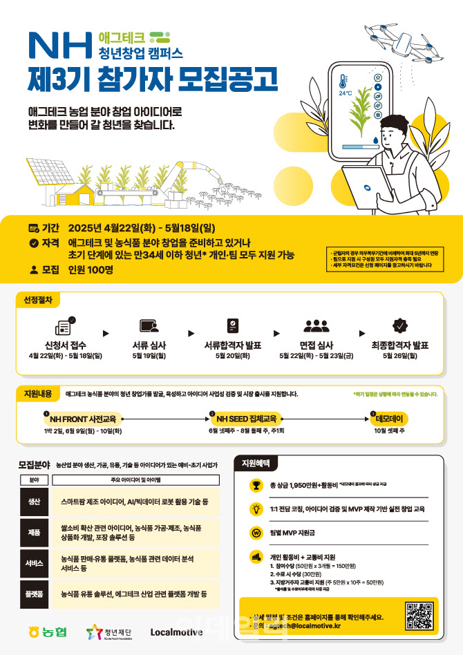 [포토] 'NH애그테크 청년창업 캠퍼스' 참가자 모집