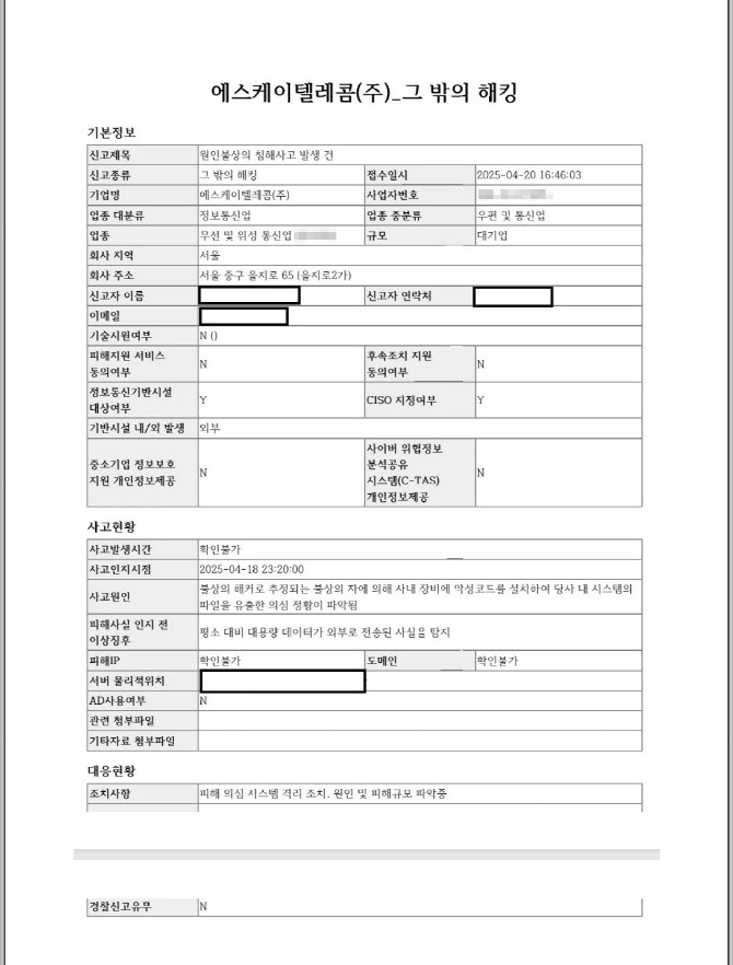 최수진 “SK텔레콤, 해킹 확인하고도 ‘의심 정황’ 신고” 비판