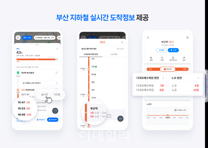 이제 부산지하철도 네이버에서 실시간 정보 확인 가능해졌다